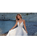 Ivory Beaded Lace Organza Butterfly Keyhole Back Wedding Dress With Pockets